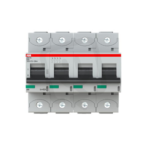 S804N-D40 jistič 4P char. D 40A s klecovou svorkou 36kA ABB 2CCS894001R0401