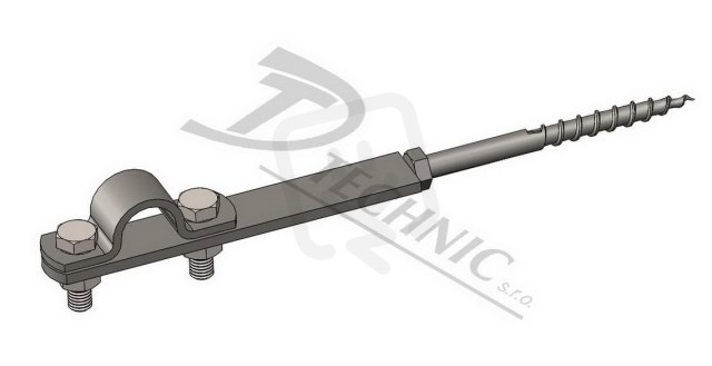 DOT vrut 280 - d20 Držák ochranné trubky a jímače d18-20 - s vrutem - 8x280 mm