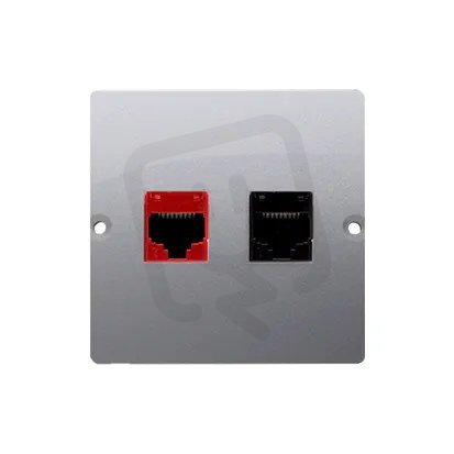 Telefonní zásuvka RJ12 + počítačová zásuvka RJ45 kat. 5e, Stříbro BM5T.02/43