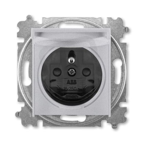 ABB LEVIT M Zásuvka s ochr. kolíkem titanová/kouřová černá 5519H-A02397 70