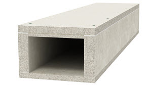 OBO BSK 091016 Protipožární kanál I90/E30 105x160 šedá Odlehčený beton 7215162
