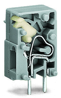 Svorka s možností řad. připojení na DPS, tlačítko 2,5 mm2, šedá 1pól. 741-902