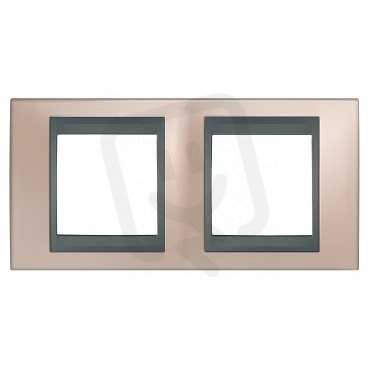 Unica Top Krycí rámeček dvojnásobný, Onyx Copper/Grafit SCHNEIDER MGU66.004.296