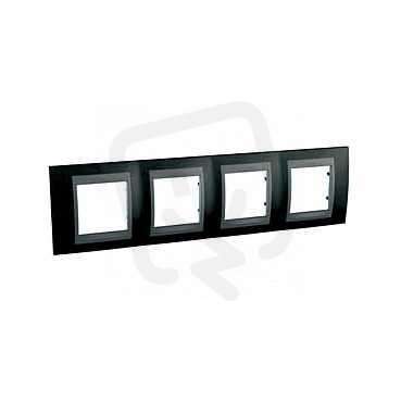 Unica Top Krycí rámeček čtyřnásobný Rhodium Black/Grafit SCHNEIDER MGU66.008.293