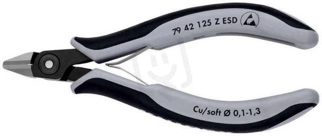 Přesné boční štípací kleště na elektroniku ESD 125 mm KNIPEX 79 42 125 Z ESD