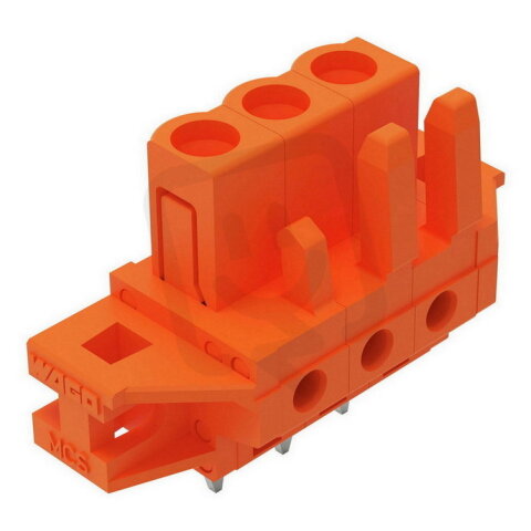Pružinová svorkovnice THT rovná 5,08 mm oranžová 3pól. WAGO 232-163/031-000