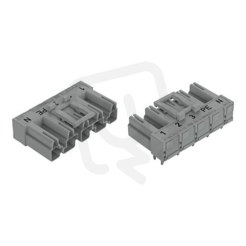 Konektor na desky plošných spojů, úhlové, 5pól., šedá