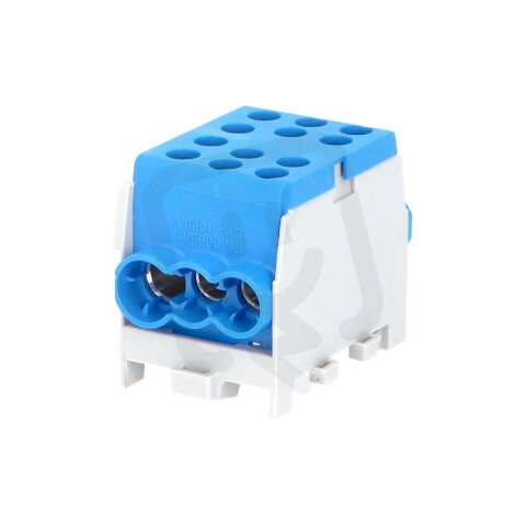 Svorkovnice rozbočovací HLAK 35-1/4 M2 BL 125A 1pól. AL/CU IP20 modrá na DIN