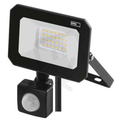LED reflektor SIMPO s pohybovým čidlem, 20 W, černý, neutrální bílá EMOS ZS2323