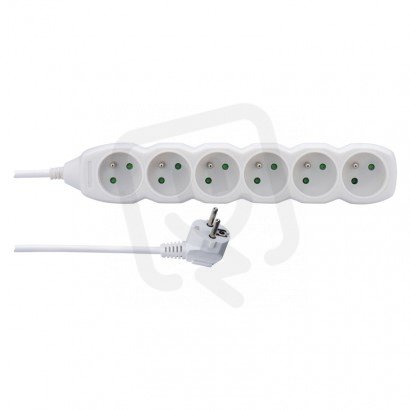 Prodlužovací kabel 2 m 6 zásuvek bílý PVC 1mm2 EMOS P0612