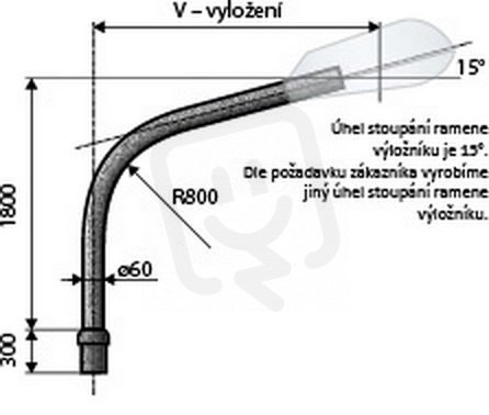V 3/76 - 1500/90 výložník obloukový