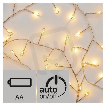 LED vánoční řetěz nano - ježek, 2,4m, jantarová, časovač