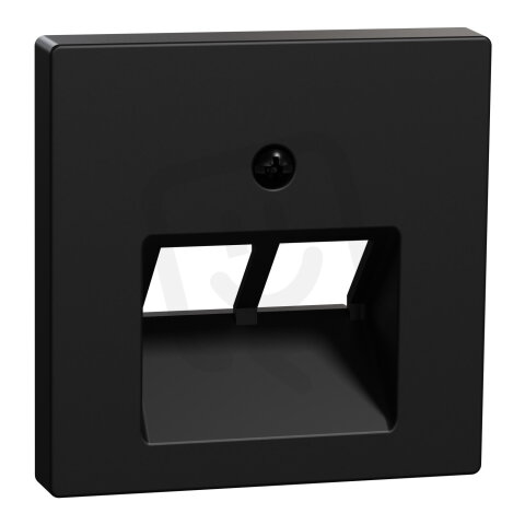 Centrální deska, Merten System M, RJ45, dvojitá, černá matná MEG4522-0403