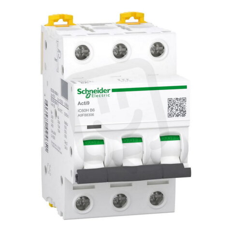 Modulární jistič, Acti9 iC60H, 3P, 6A, B křivka, 10000A SCHNEIDER A9F88306