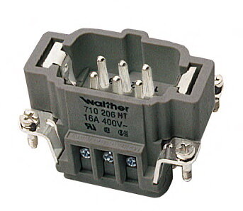 Vložka konektoru BHT 6 se šroubovými kolíčky WALTHER 710206HT