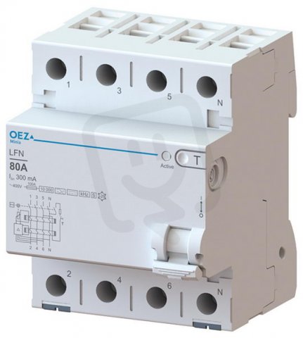LFN-80-4-300BP-S Proudový chránič 80A  300mA 4pól 10kA typ B+ prov. S OEZ:46458