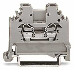 2vodičová průchozí svorka 2,5mm2 Boční držáky značení šedá WAGO 280-101