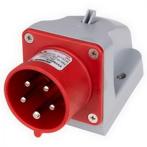 CEE-nástěnná vidlice, 5-pólová, 16A, 400V, IP44 SCHRACK YY754516--