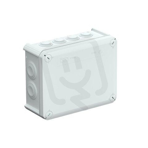 OBO T 160 Odbočná hranatá krabice s vývody 190x150x77 světle šedá PP/GF