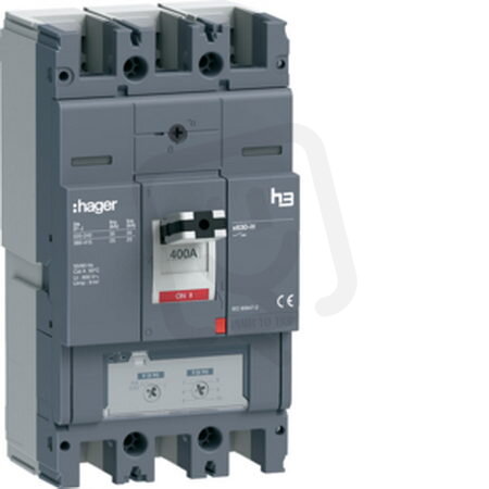 Kompaktní jistič h3+ x630 TM 25 kA, 3-pólový, In 400 A HAGER HHJ400DR
