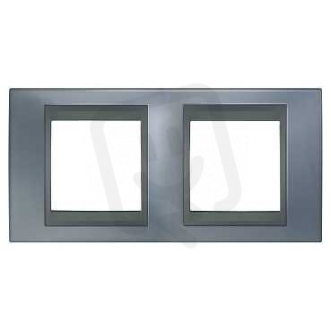 Unica Top Krycí rámeček dvojnásobný, Metal grey/Grafit SCHNEIDER MGU66.004.297