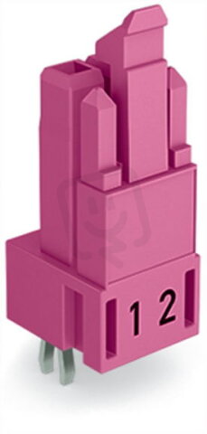 Zásuvka na desky plošných spojů rovné provedení 2pól. Růžová WAGO 890-882