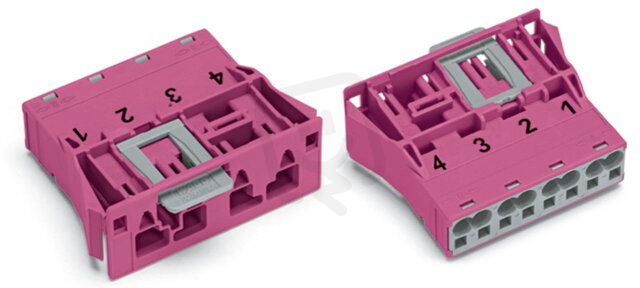 Zástrčka Snap-In 4pól. Kód. B Růžová WAGO 770-794