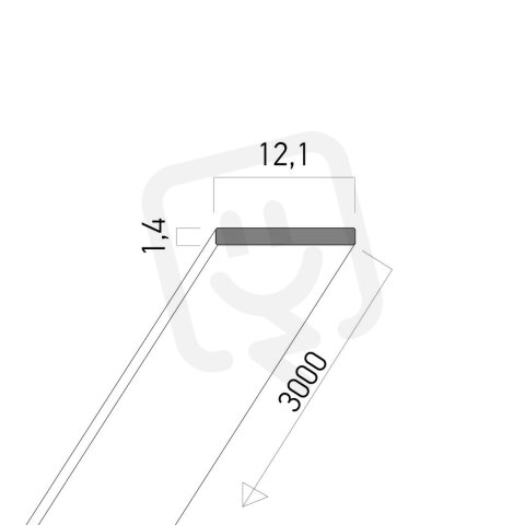 PRF051 FLAT AL. PROFILE for COOLING 3 m
