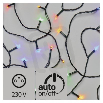 LED vánoční řetěz, 50m, multicolor, časovač