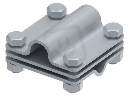 Křížová svorka L65 na drát, pásku a tyč d16mm, 8/10mm, páska 40mm, StZn 111112