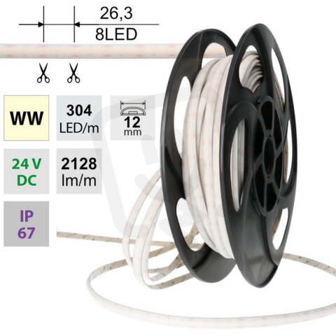 LED pásek SOB WW, 304LED/m, 19W/m,5M