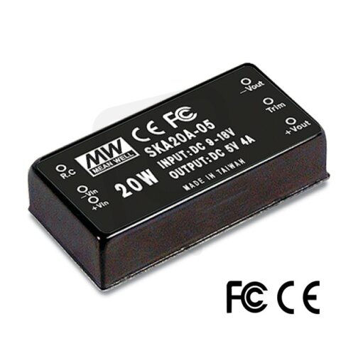 Měnič DC/DC modulový 20W 15V MEAN WELL SKA20A-15