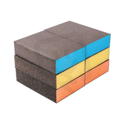 Brusná houba tuhá 1bal/6ks 100x70x25 mm, zr. 80/120/240 XTLINE XTB20000