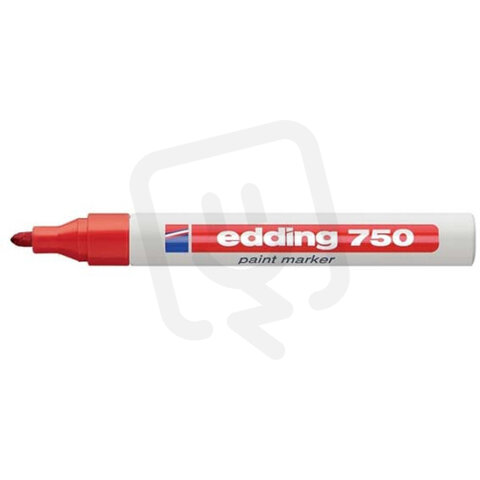 Permanentní pero, lakový popisovač s kulatým hrotem 2-4mm EDDING 750 rudá