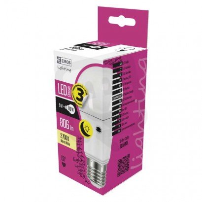 LED CLS A60 9W E27 WW DAYLIGHT SENSOR