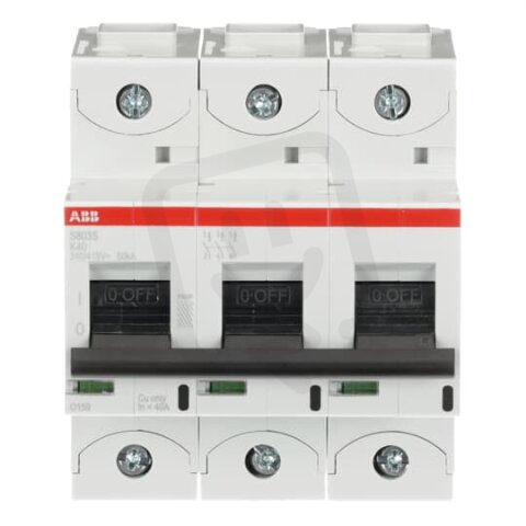 S803S-K40 jistič 3P char. K 40A s klecovou svorkou Icu 50kA ABB 2CCS863001R0557