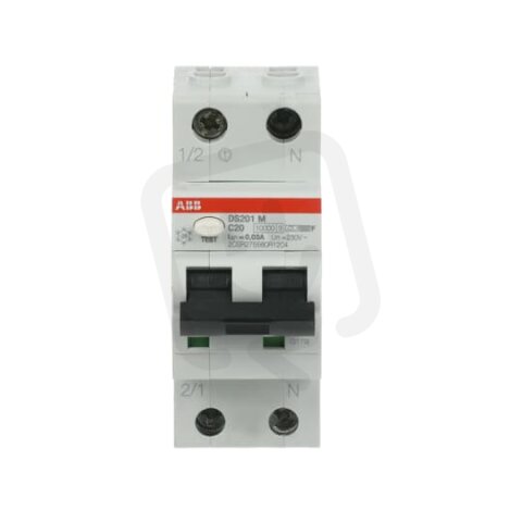 ABB DS201 M C20 F30 kombinace jistič/chránič 2P (1P+N) 20A 30mA C 10kA F