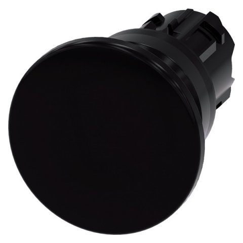 hřibové tlačítko, 22 mm, kulaté, materiál: plast, barva: černá, 40 mm, vratné
