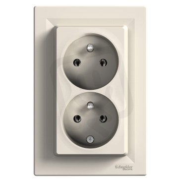 Schneider EPH9800123 Zásuvka 2násobná 2x(2P+PE), krémová