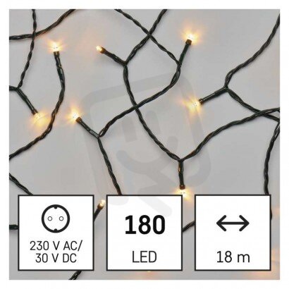 LED vánoční řetěz, 18 m, venkovní i vnitřní, vintage, časovač EMOS D4AV04