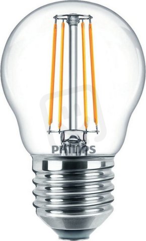 LED žárovka PHILIPS CorePro LEDLuster ND 4.3-40W E27 827 P45 CL G