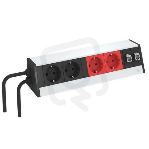 OBO DB-0A3 D22SR2K Stolní zásuvkový box (2+2)x230V 2xRJ45 hliníková Hliník Alu