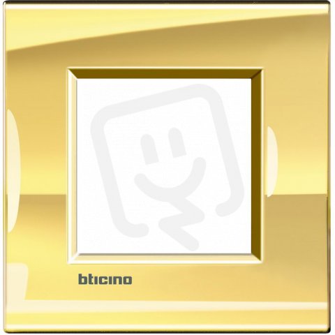 BTICINO LIVINGLIGHT RÁMEČEK HRANATÝ 2MODULOVÝ LEDOVÉ ZLATO LNA4802OA