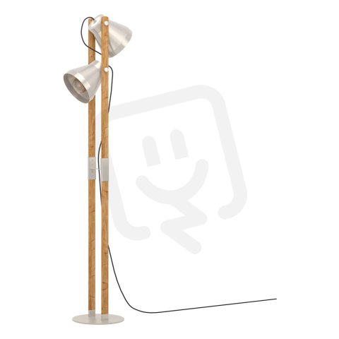 Stojací svítidlo CAWTON 2xE27 matná ocel/rustikal 2X40W IP20 EGLO 43954