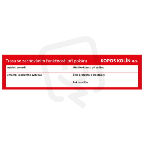 Označení požárních tras KOPOS OPT_DE