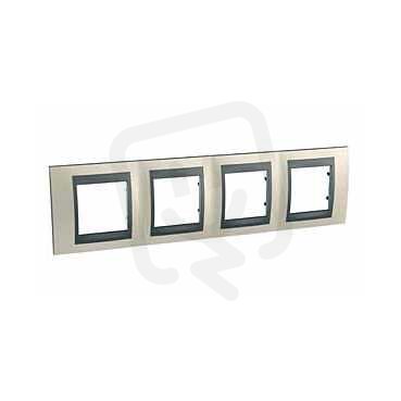 Unica Top Krycí rámeček čtyřnásobný Opal Titanium/Grafit SCHNEIDER MGU66.008.295