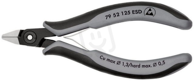 Přesné boční štípací kleště na elektroniku ESD 125 mm KNIPEX 79 52 125 ESD