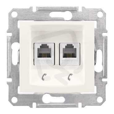 Sedna Zásuvka telefonní 2xRJ11, Cream SCHNEIDER SDN4201123