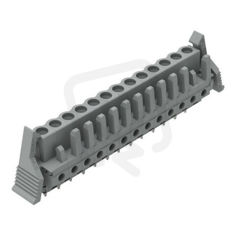 Pružinová svorkovnice THT rovná 5 mm šedá 13pól. WAGO 232-143/039-000