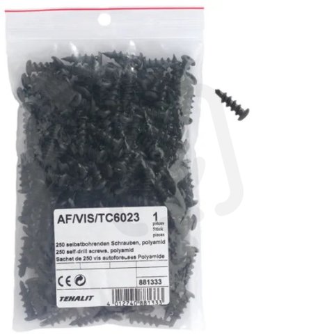 Šrouby polyamidové, samořezné, bal=250ks, černé TEHALIT AFVISTC6023